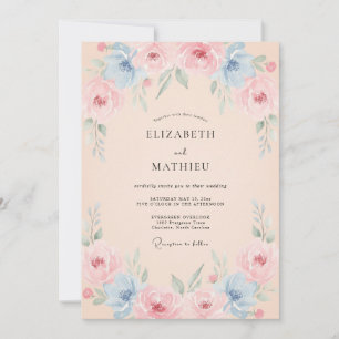 Peach Refreshing Spring Wedding Invitation
