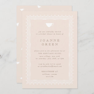 Peach Regency Afternoon Tea Bridal/Wedding Shower Invitation