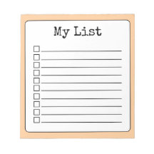 Peach Retro Custom Checklist Lined