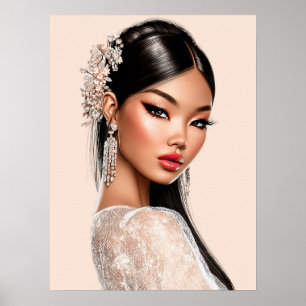 Peach Reverie   Vertical Portrait Poster (18×24)