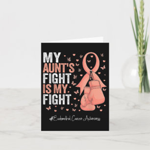 Peach Ribbon Aunt Endometrial Cancer Awareness  Card