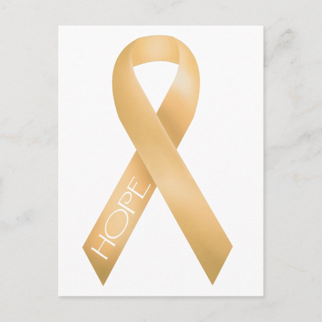 Peach Ribbon Postcard (Front)