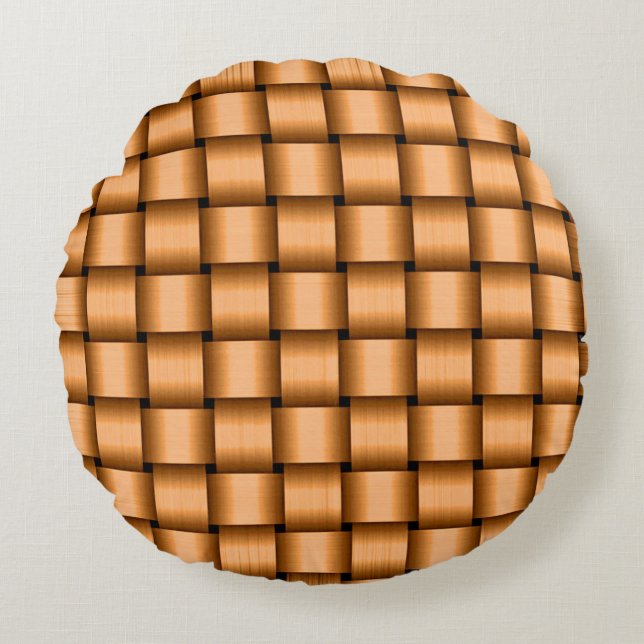 Peach Ribbon Round Cushion (Front)