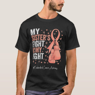 Peach Ribbon Sister Endometrial Cancer Awareness T-Shirt