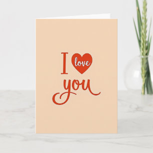Peach Romantic I Love You Card