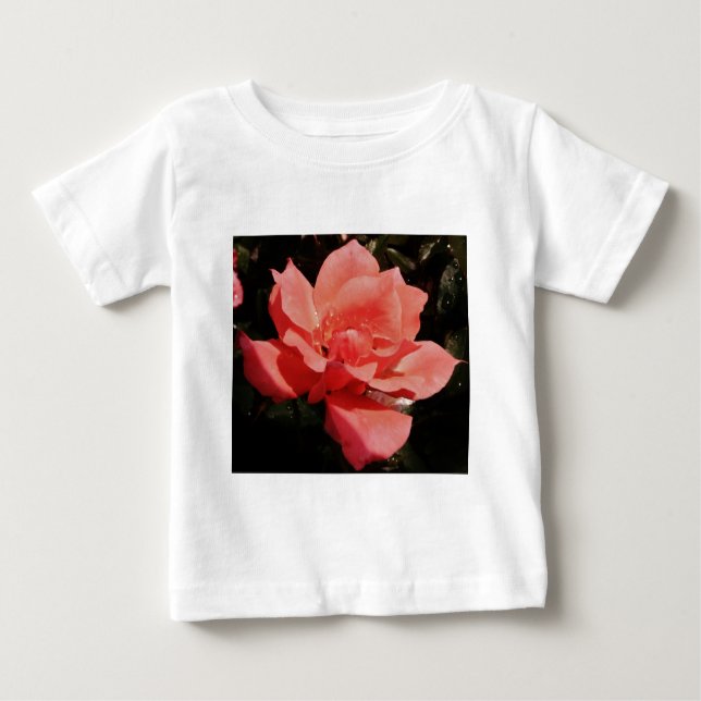 peach rose and dewdrops baby T-Shirt (Front)