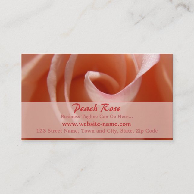 Peach Rose Business Card (Front)