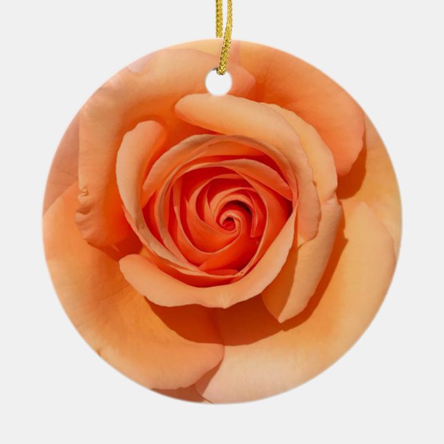 Peach Rose Ceramic Tree Decoration (Front)