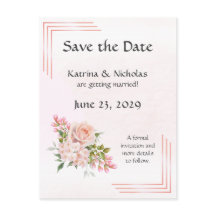 Peach Rose Elegant Wedding Save the Date
