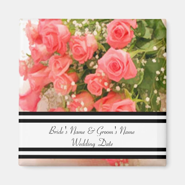 Peach Rose Favour Magnet Template (Front)