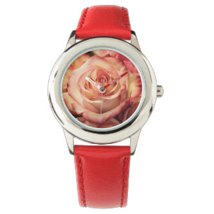 Peach Rose Flower Watch
