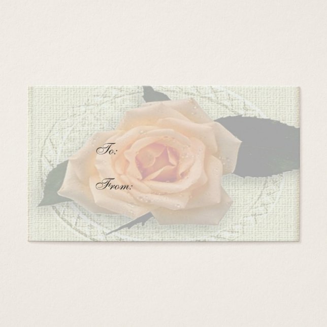 Peach Rose Gift Tag (Front)