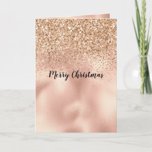Peach Rose Gold Glitter Card