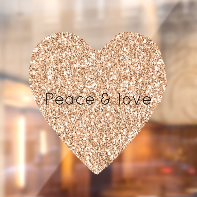 Peach Rose Gold Glitter Heart (Sheet 2)