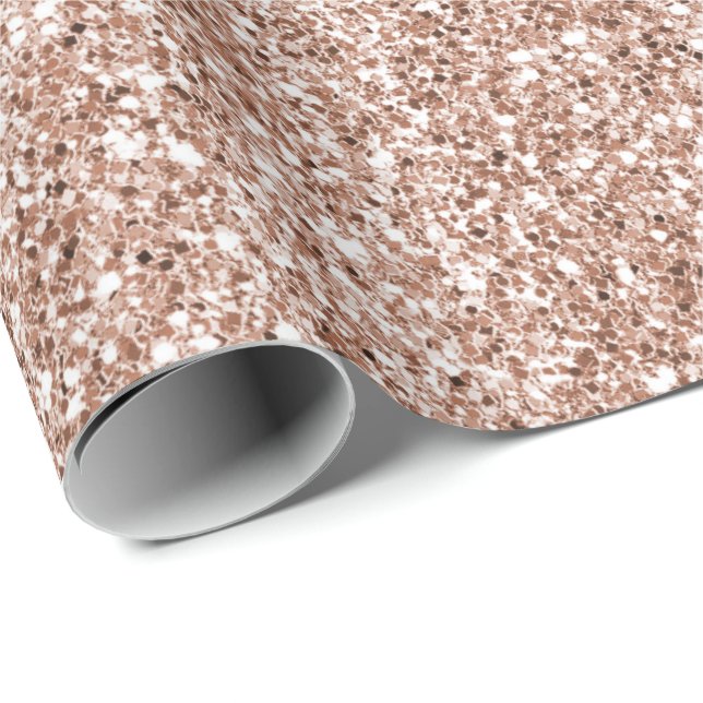 Peach Rose Gold Luxe Glitter  Wrapping Paper (Roll Corner)