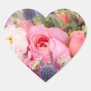 Peach Rose Heart Stickers