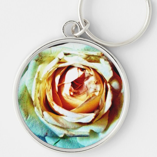 Peach Rose Key Ring (Front)