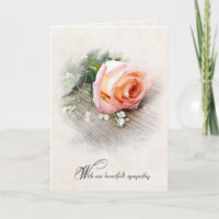 Peach Rose on Wood Sympathy