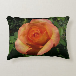 Peach Rose Orange Floral Photography Decorative Cushion
