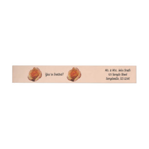 Peach Rose Orange Floral Photography Wrap Around Label