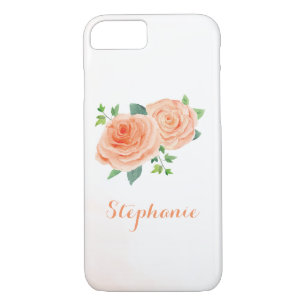 Peach Rose Pretty Watercolor iPhone 8/7 Case