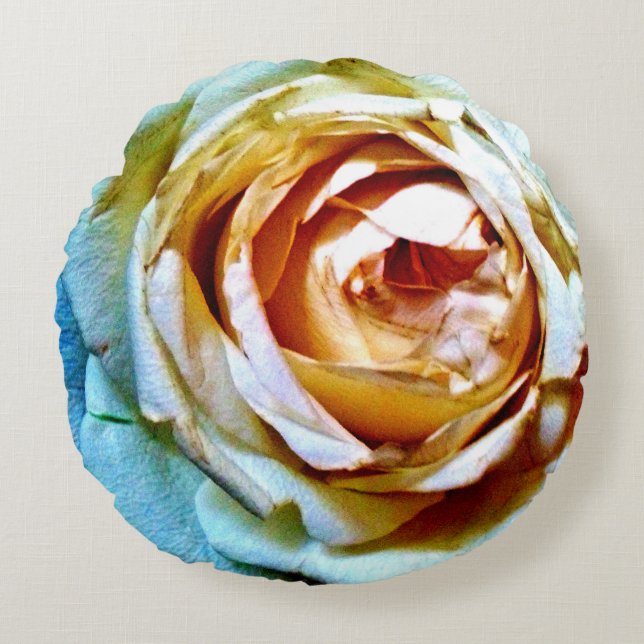 Peach Rose Round Cushion (Front)