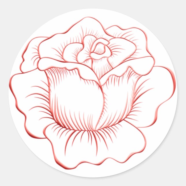 Peach Rose Sticker and Envelope Seal (Front)