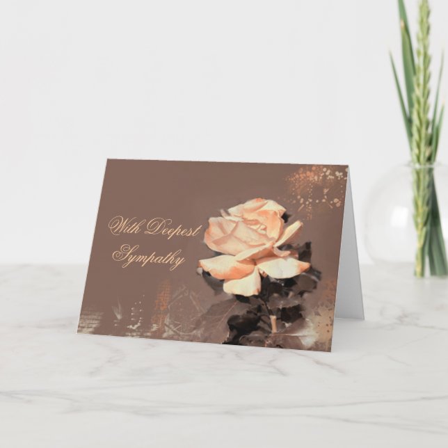 Peach Rose Sympathy Card (Front)