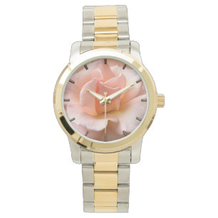 Peach Rose Watch Wildflower Wildrose Wrist Watches