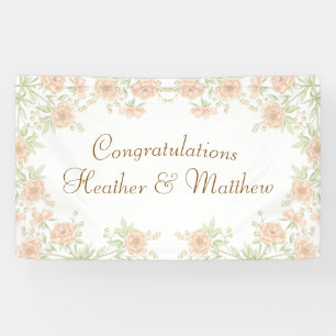 Peach Rose Wedding Banner