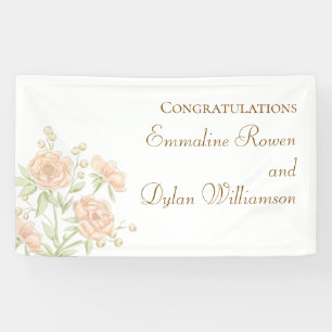 Peach Rose Wedding Banner