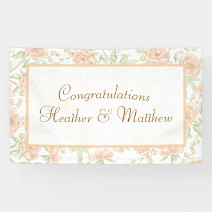 Peach Rose Wedding Banner