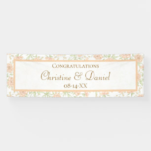 Peach Rose Wedding Banner