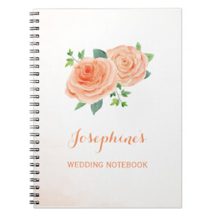 Peach Rose Wedding Planning Notebook