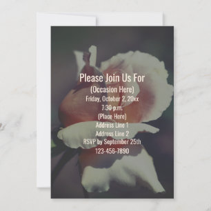 Peach Rosebud Floral Invitation