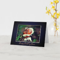 Peach Rosebud Floral Personalised Birthday 