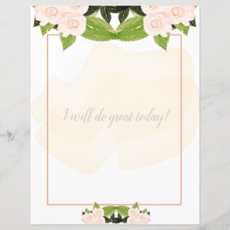 Peach Roses Floral Writing Paper
