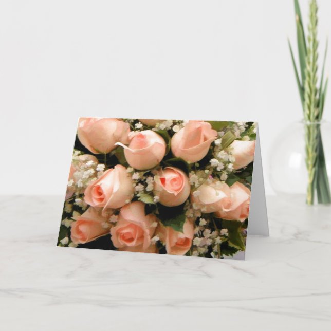 Peach Roses Note Cards (Front)