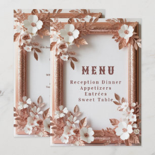 💍 Peach Roses Rose Gold Spring Wedding Decor 🌸 Menu