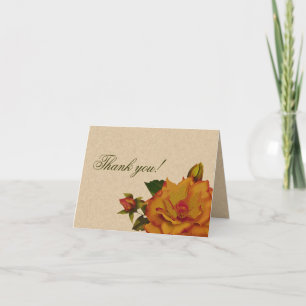 Peach Roses Thank You Card