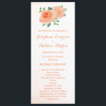 Peach Roses Watercolor Wedding Programs Programme<br><div class="desc">These wedding programs feature watercolor peach roses and leaves. The front of the card has the ceremony and the back of the card lists the bridal party. These wedding programs are part of the Peach Rose Wedding Collection which includes a full range of matching wedding stationery such as wedding invitations,...</div>