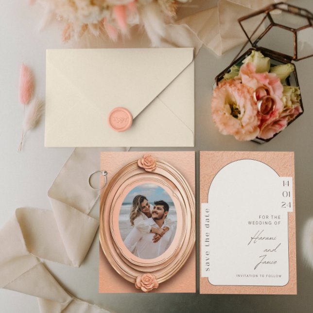 Peach Roses with Lace Invitation (Creator Uploaded)