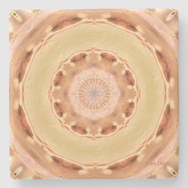 Peach Rosette Stone Coaster (Front)