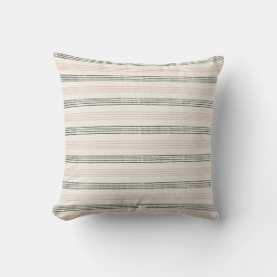 Peach Sage Modern Minimalist Stripe Boho  Cushion