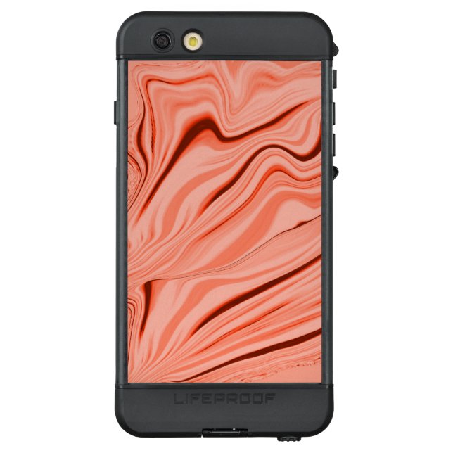 Peach, salmon coral and pink mix curves LifeProof iPhone case (Back)