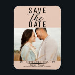 Peach Save the Date Wedding Photo Magnet<br><div class="desc">custom magnet</div>
