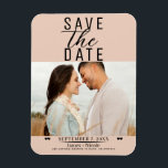 Peach Save the Date Wedding Photo Magnet<br><div class="desc">custom magnet</div>