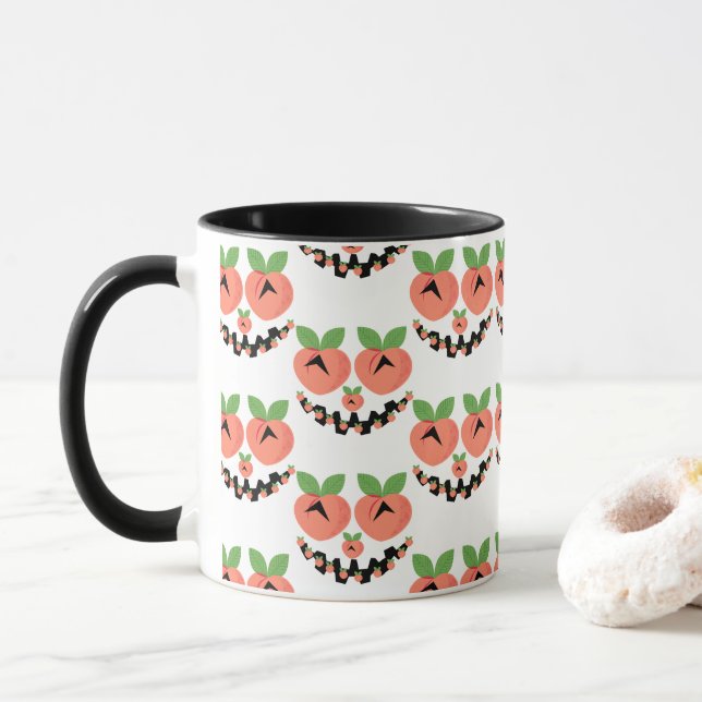 Peach Seamless Pattern Mug (With Donut)