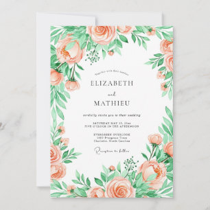 Peach Seraphic Spring Wedding Invitation