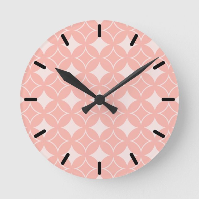 Peach shippo round clock (Front)